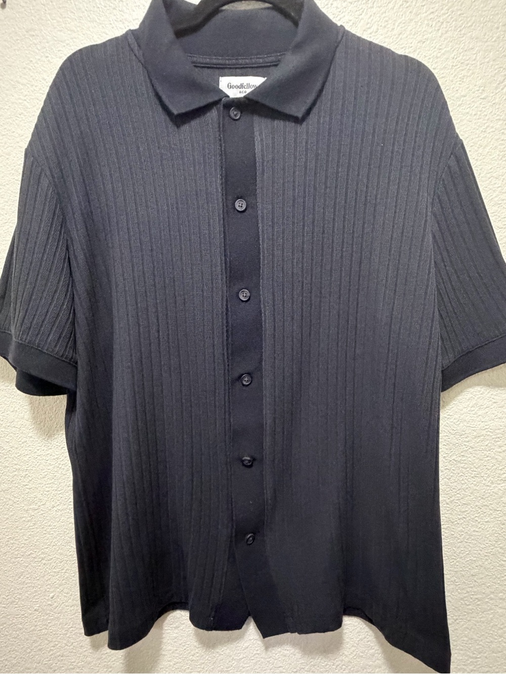 Goodfellow & Co dark gray button down collared shirt, men's med